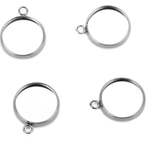 10pcs 316L Stainless Steel Pendant Cabochon Base Settings Cameo Cabochon Fit 6/8/10/12/14/16/18/20/25/30mm DIY Jewelry Making