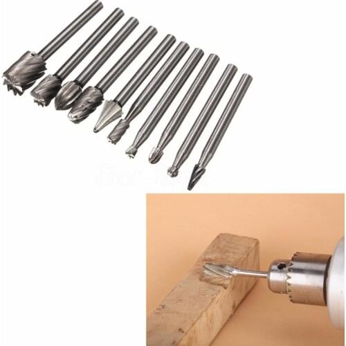 10PCs High Speed Steel Grinding Bit Wood Carving Rasp For 1/8' Shank Tool Kits