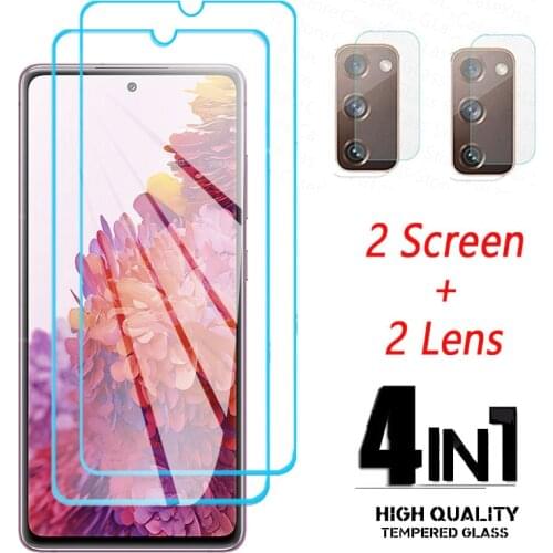 4 in 1 Tempered Glass For Samsung Galaxy S20 FE 5G Fan Edition S20FE 2020 SM-G781B 6.5'' Screen Protector For Galaxy S20FE Film