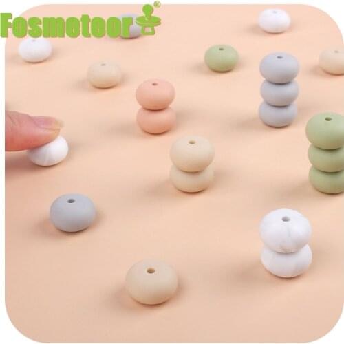 Fosmeteor 5pcs BPA Free 15MM Silicone Abacus Beads Teething Sensory Pacifier For DIY Infant Nursing Necklace Jewelry Gifts