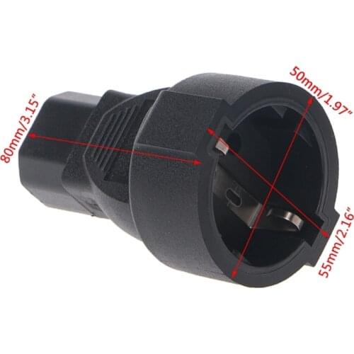 OOTDTY WA-0140 UPS/PDU Power Lead IEC 320 C14 to CEE 7/7 European Female Adapter Nickel Plated 2500W 250V AC