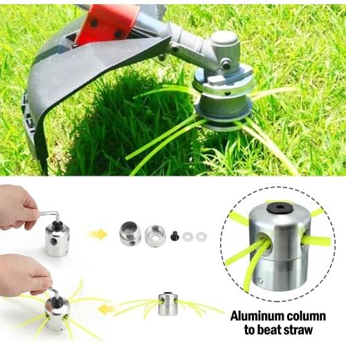 Aluminum Grass Trimmer Head With 4 Lines Brush Cutter Head Lawn Mower Accessories Cutting Line Head for Strimmer Replacement