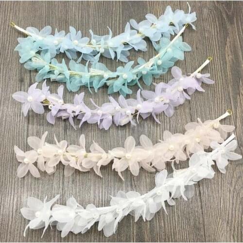 Bridesmaid Handmade Pink Blue Green White Lavender Flower Crown Floral Headdress Garlands For Children Girls Flower Headwear