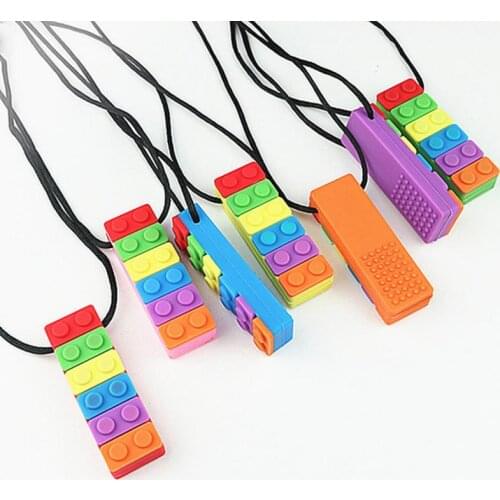 Baby Teether Toys Safe Silicone Teething Sensory Chew Pendant Necklace Molar Stick Nursing Gift For Infant Teething Stick Bebe