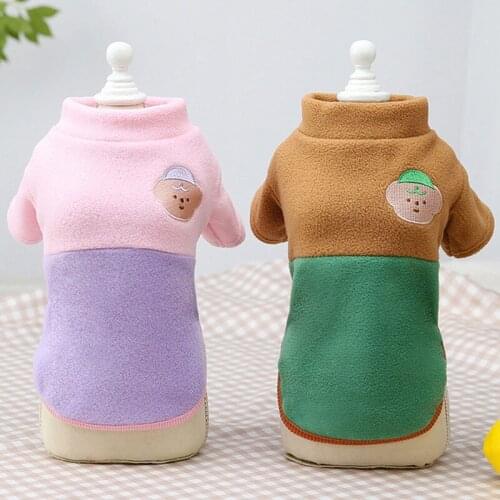 Fleece Warm Dog Hoodies Sweatshirt Winter Soft Cat Clothing Pullover Hoody Coat For Small Dogs Yorkie Terrier Pet Costume Shirt