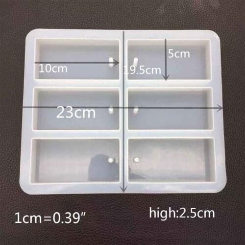 DIY Crafts Wax Piece Mold Rectangular with Hole UV Resin Liquid Silicone Molds