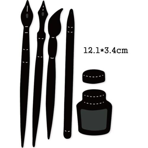 Paint Brush Water Color Brush Metal Cutting Dies Craft Embossing Stencil for Handmade Paper Card Making Scrapbooking 2020 New