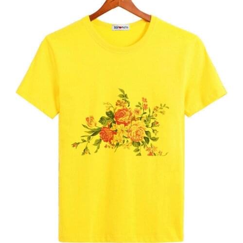 BGtomato beautiful rose colorful tshirt men summer cool short sleeve casual shirts original brand good quality t-shirt men