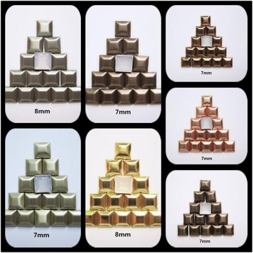 Square Studs 5MM/7MM/8MM Loose Rhinestone Gold/Gray Hot-Fix Studs Crafts For Clothing 144Pieces Street Fashion Punk Decoration