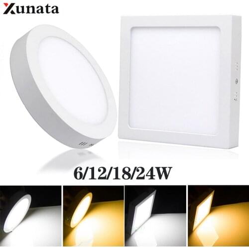 Square/Round 3CM Ultra-thin LED Ceiling Light IP65 Waterproof LED Panel Lamp Modern Spotlight Home Bathroom Lighting 6W 12W 24W