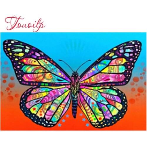 LaoJieYuan full drill diamond painting Colorful butterfly wall decoration canvas Diamond Embroidery Cross Stitch kit