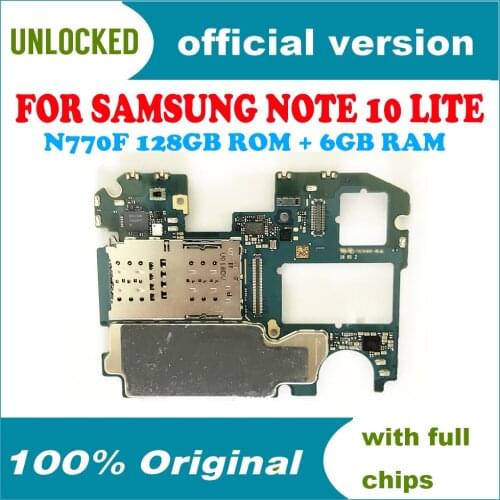 GOOD WORKING！ EU Version 128GB For Samsung Galaxy NOTE 10 LITE N770F Motherboard Unlocked Logic Board Mainboard Plate Full Chips