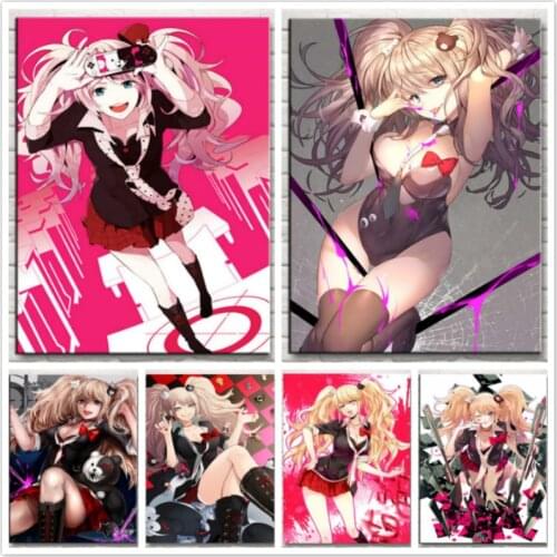 5D DIY Diamond Painting Gedrukt Poster Danganronpa Enoshima Junko Anime Cross Stitch Kit Mosaic Diamond Embroidery Full Drill