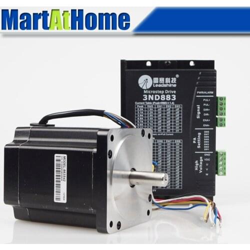 New DIY CNC Driver Kit Leadshine 3ND883 Stepper Driver 80V + 863S42 Stepper Motor 4 N.m for DIY CNC Router @SD