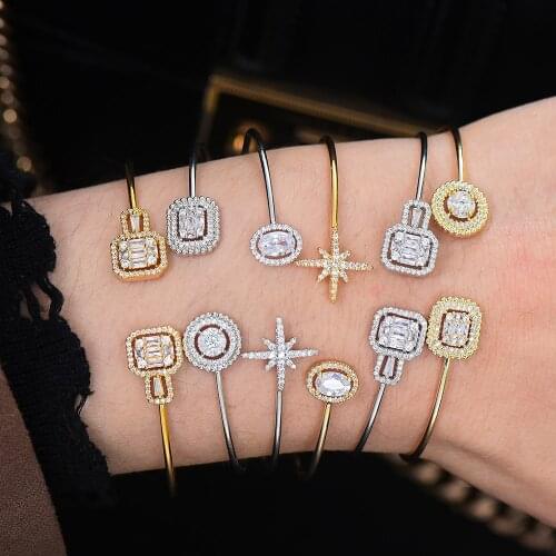 GODKI Luxury Icedout Fireworks Bangle Ring Set Dubai Bridal Jewelry Sets For Women Wedding Party Zircon brincos para as mulheres