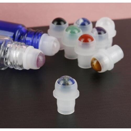 Natural Gem for Essential Oil Bottles Accessories Gemstone Roller Ball Natural Gem Essential Oil Bottle Rolling Ball