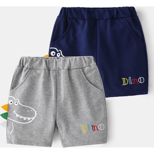 New 2021 Kids Boys Summer Casual Shorts Children Short Pants Baby Boys Cartoon Dinosaur Print Elastic Mid Waist Shorts Trousers