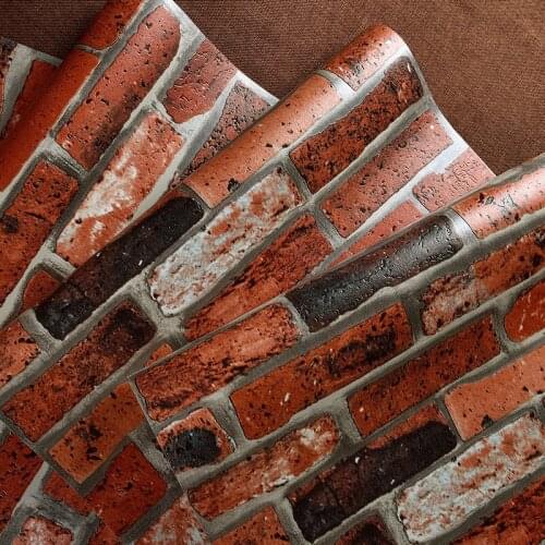 Beibehang Retro bar imitation PVC Brick Wallpaper papel de parede 3D Bedroom Living Room TV Backdrop wall papers home decor roll