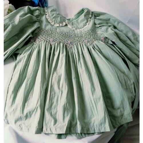 Girl Smocked Dresses Spring Summer Girls Vintage Spanish Dress Kids Girl Princess Smocking Party Dress for Girls Wedding Clothes