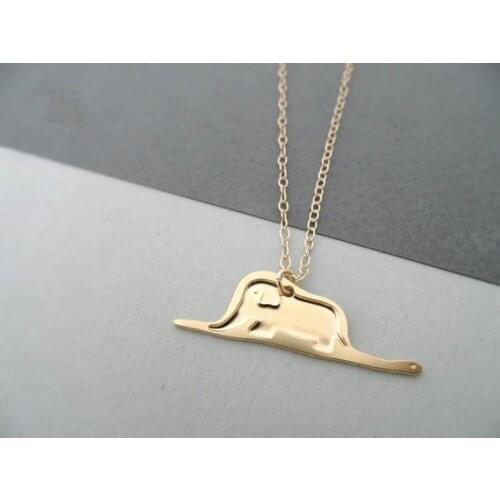 30 Baby Elephant in Snake charm Necklace Little Le Petit Prince Necklace love Story Cartoon Image Cute Animal Necklace jewelry