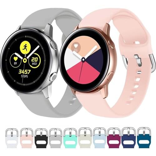 20mm 22mm Silicone Band for Samsung Galaxy Watch Active 2 Active 3 Gear S2 Watchband Bracelet Strap for Huami Amazfit bip