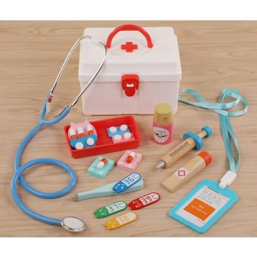 Pretend Doctor Play Wooden Toys for Children Role Playing Doctor Nurse Game Funny Gifts for Kids