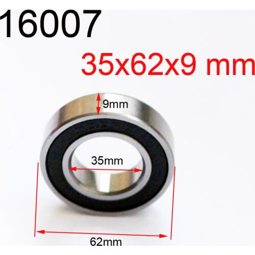 40pcs/lot 16007 bearing sealed 35x62x9 mm 16007-2RS ball bearing 35mm diameter 16007RS steel deep groove ball bearing