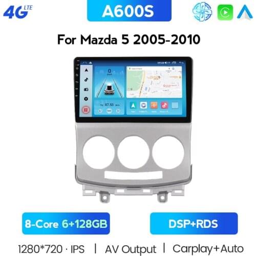 Steering Wheel Control 6GB+128GB Android 10.0 For Mazda 5 2005-2010 Car Radio Multimedia Video Player Navigation GPS 2 Din DSP