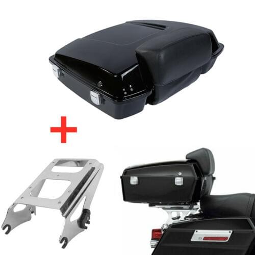 Motorcycle Razor Tour Pack Trunk Backrest Rack For Harley Road King Glide 09-13 12
