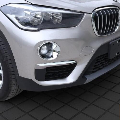 Carbon Fiber Style Car Front Fog Light Trim Strips For BMW X1 F48 2016-18 ABS 2pcs Exterior Styling Fog Lamp ABS Decals