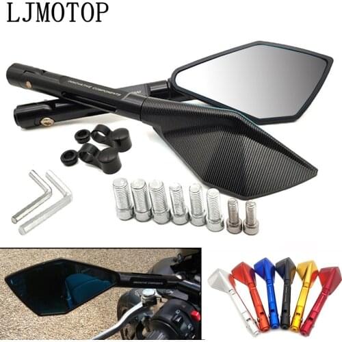 Universal Motorcycle Rearview Mirror Moto side Mirrors CNC black For Suzuki RG500 RGV250 VS800 VZ800 Bandit 650S DL1000