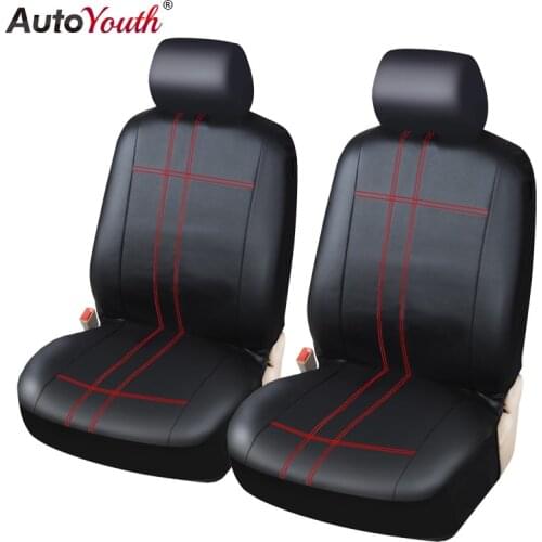 AUTOYOUTH PU Leather Universal Car Seat Covers 2 Front Automotive Seat Covers For peugeot 307 golf 4 mercedes toyota focus 2