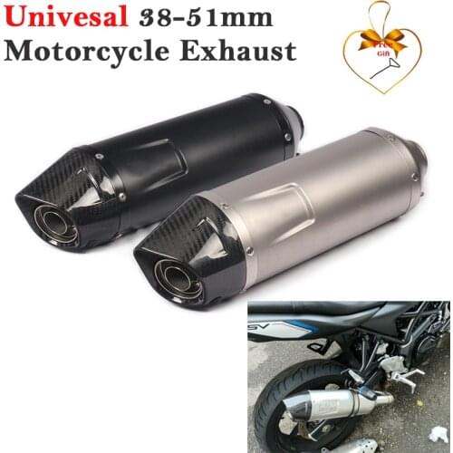 For Fz6 CBR500 CB650R Mt07 Z900 s1000rr KLX15 Universal Motorcycle Leovince Exhaust Pipe Modified Carbon Muffler 51mm DB Killer