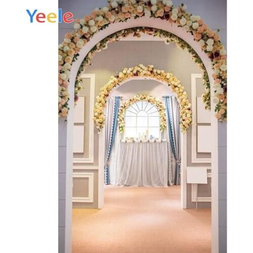 Yeele Arched Door Passageway Flower Wedding Backdrop Newborn Baby Shower Kids Party Background Photography For Photo Studio