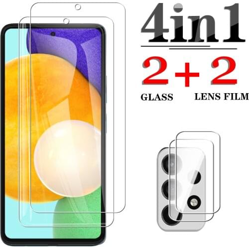 4in1 Protective Glass For Samsung A52 A72 A32 A42 A12 A21S Camera Screen Protector For Samsung a 52 5G a 72 4G a 32 82 02 S Film
