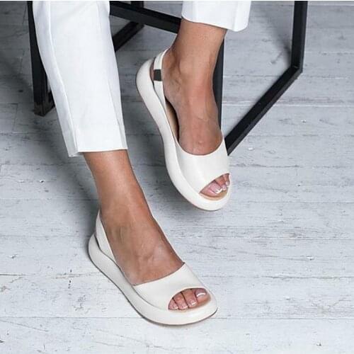 Women 2021 Summer Sandals PVC Leather Shoes Summer Fashionable Open Toes Platform Chaussure Femme Sexy Womens Sandals