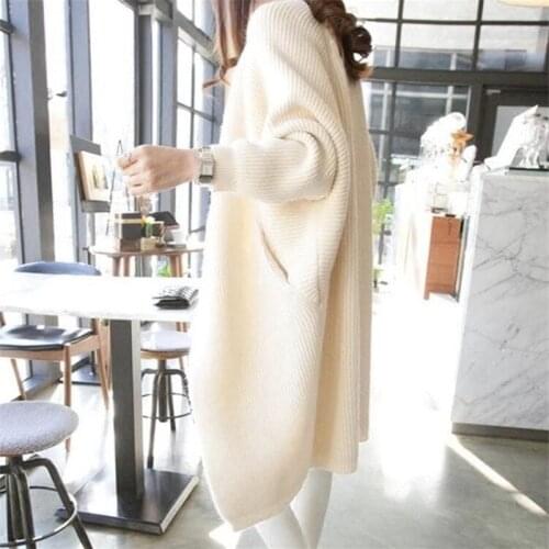 Autumn Winter Batwing Sleeve Knitwear Cardigan Women Large Size Knitted Sweater Cardigan Female Elegant Jumper Coat