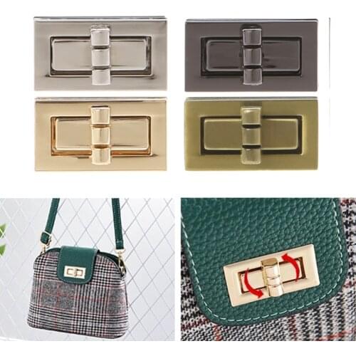 High Quality 1 Pc Rectangle Shape Clasp Turn Lock Twist Locks DIY Leather Handbag Bag Hardware Accessories 4 Colors New
