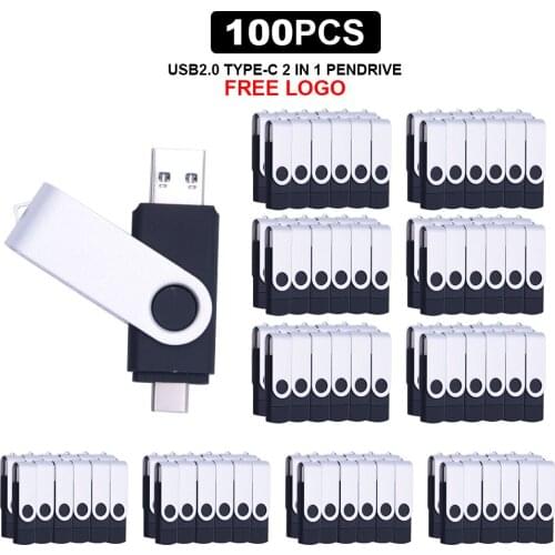 100pcs/lot waterproof USB Flash Drive 16GB 32GB 64GB 128GB USB 2.0 memory stick Pen Drives business disk gift Flash free logo