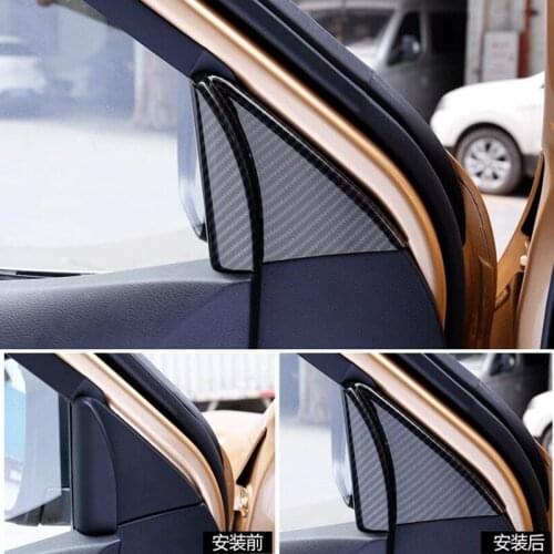 For Nissan Terra 2018 2PCS Carbon Fiber ABS Chrome A Pillar Tweeter Decorative Light Box Cover Trim Car Styling Free Shipping