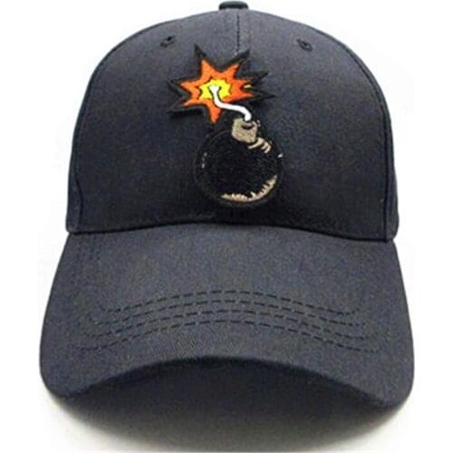 2021 Cartoon Bomb Embroidery Cotton Baseball Cap Hip-hop Cap Adjustable Snapback Hats for Men and Women 283