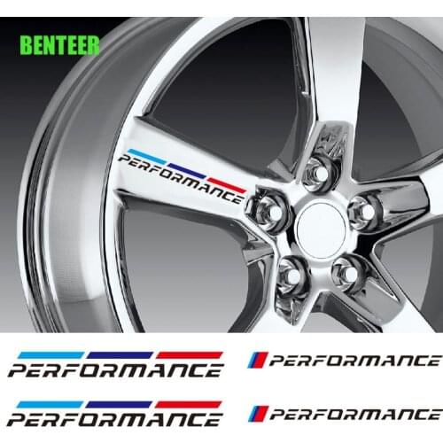 4pcs M Power Car Rim Sticker For Bmw E30 E34 E36 E39 E46 E60 E70 E71 E85 E87 E90 F10 F20 F30 M3 M5 X1 X3 X5 X7