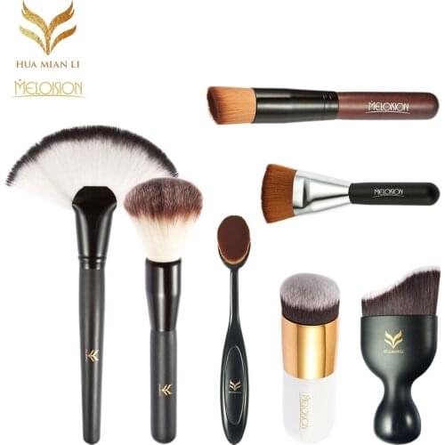 4pcs Huamianli + 3pcs MELOISION Powder Foundation Makeup Brush