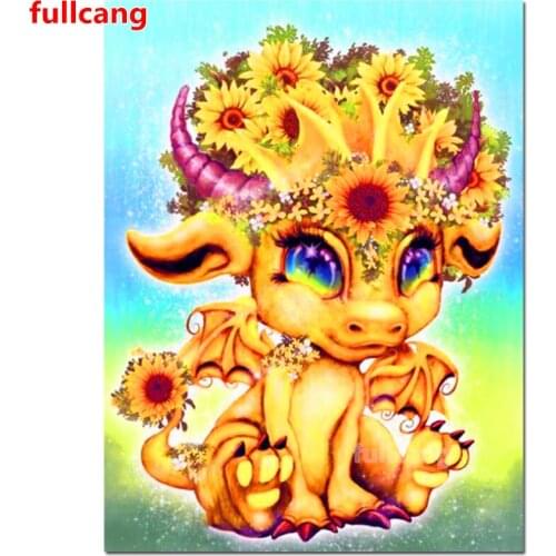 5D DIY Diamond Painting Cute Cow Cartoon Dragon Full Drill Resin Wall Hanging Art 3d Picture Kits Rhinestones Mosaic,JX2312