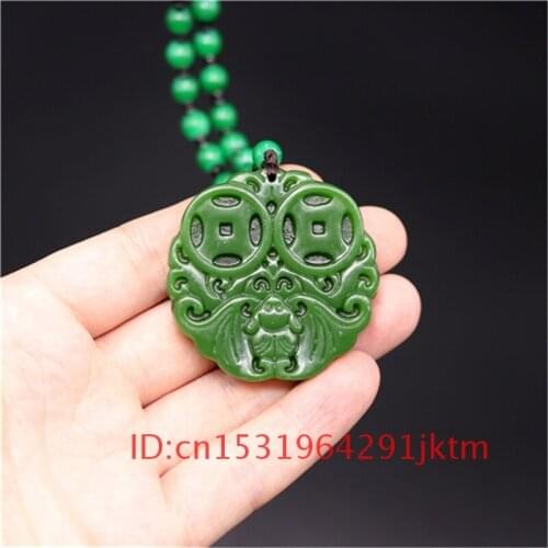 Jadeite Amulet Gifts Hand Necklace Pendant Bat Natural Chinese Green Jewelry Women Charm Tiger Carved for Jade Fashion Men