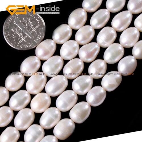 Cultured Pearl Eeg Shape Beads For Jewelry Making 7-8mm 15inches DIY Jewellery Free Shipping Wholesale Gem-inside