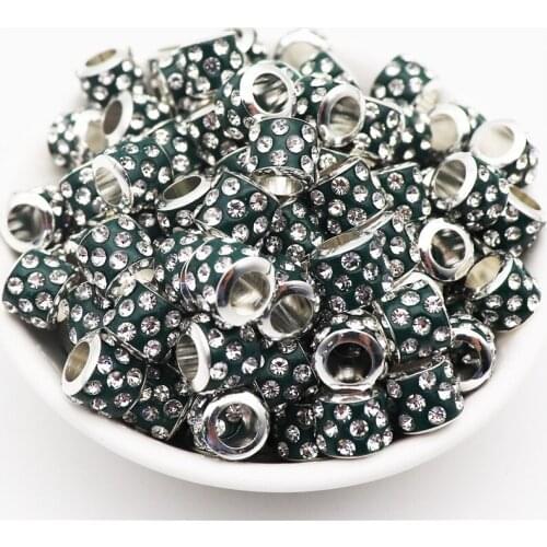 20Pcs/Lot 5mm Big Hole Crystal Spacer Beads Murano Charms fit Pandora Bracelet DIY Chain Necklaces Jewelry Earrings for Women