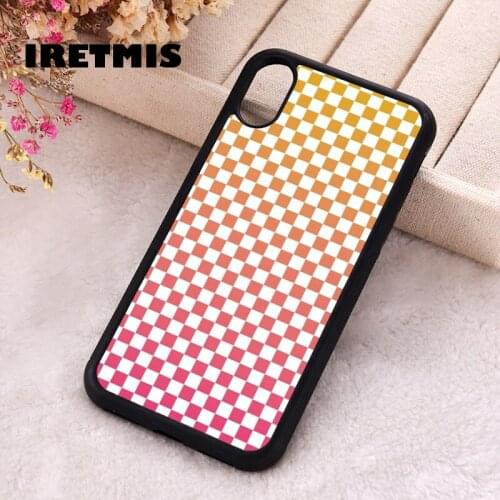 Iretmis 5 5S SE 2020 phone cover cases for iphone 6 6S 7 8 Plus X Xs Max XR 11 12 MINI Pro Soft Silicone TPU Sunrise Grid