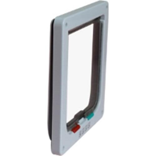 4 Ways Lockable Dog Cat Door Security Flap Gate Durable ABS Pet Door Supplies Animal Pet Cat Cage Door S M L XL