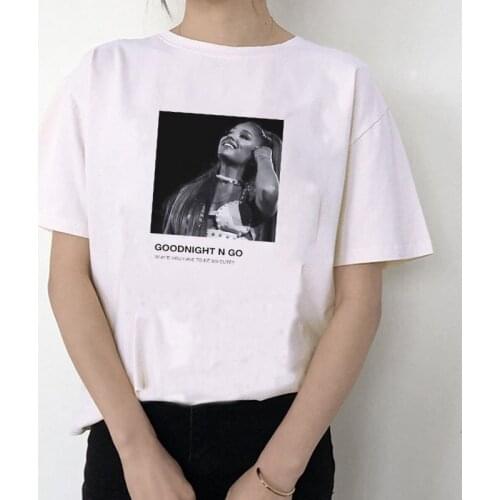 Ariana Grande Vogue T Shirt Women Girl Modern Style Tops Fashion Short Sleeve Lady Cotton Oversize Streetwear Camisetas Mujer